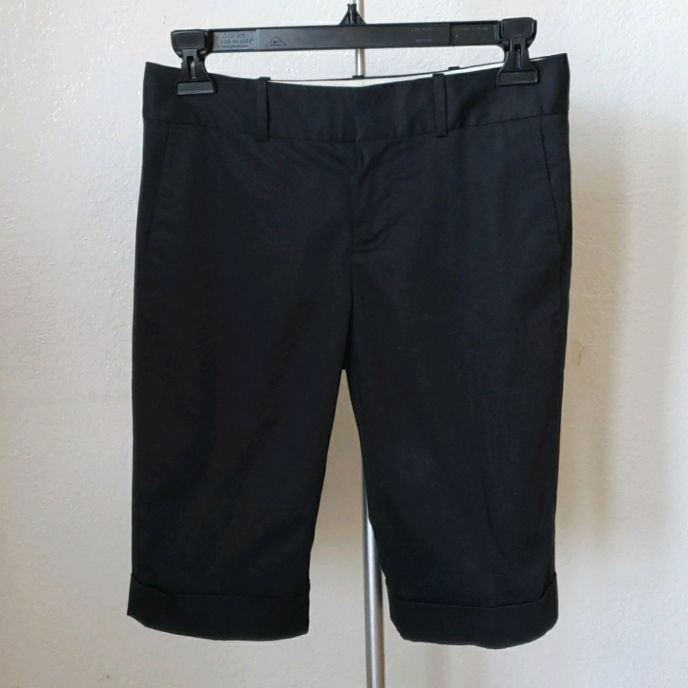 Club Monaco Women Black Long Cotton Shorts